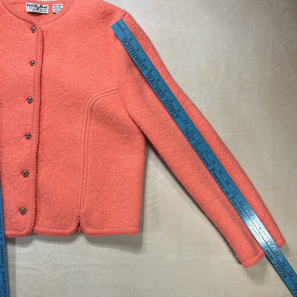 Carroll Reed Ski Shops New Hampshire Peach Wool Cardigan - Picture 7 of 11